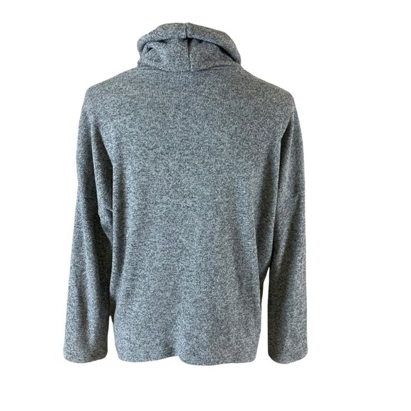 Clara Sun Woo S Gray Cowl Neck Knit Pullover Minimalist Stretch Cozy USA - Picture 2 of 3